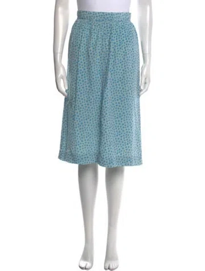Pre-owned Courrèges Silk Knee-length Skirt In Blue