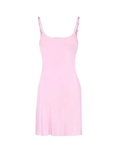 Courrèges Silk Mini Dress In Pink