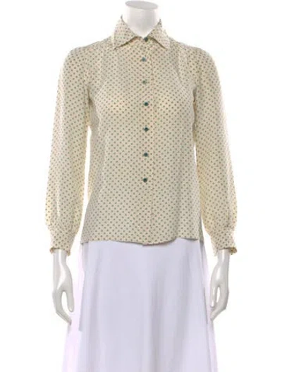Pre-owned Courrèges Silk Printed Top In Yellow