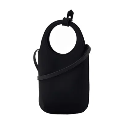 Courrèges Silk Ring Handle Top Handle Bag In Black