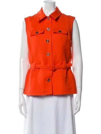 Pre-owned Courrèges Silk Sleeveless Top In Orange