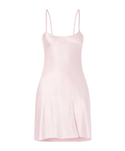 Courrèges Silk-satin Mini Dress In Pink
