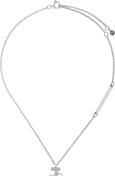 Courrèges Silver Ac Chain Necklace In Metallic
