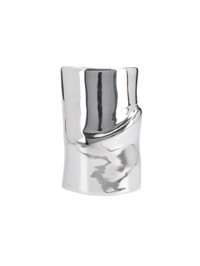 Courrèges Silver Melting 32 Degrees Sculptural Bracelet In Metallic