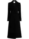 Courrèges Single-breasted A-line Coat In Schwarz