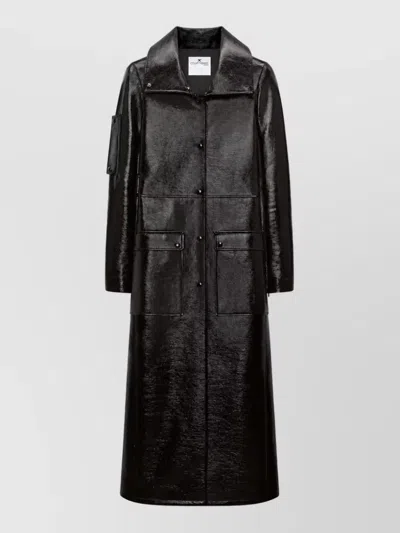 Courrèges Single Breasted Coat In Black
