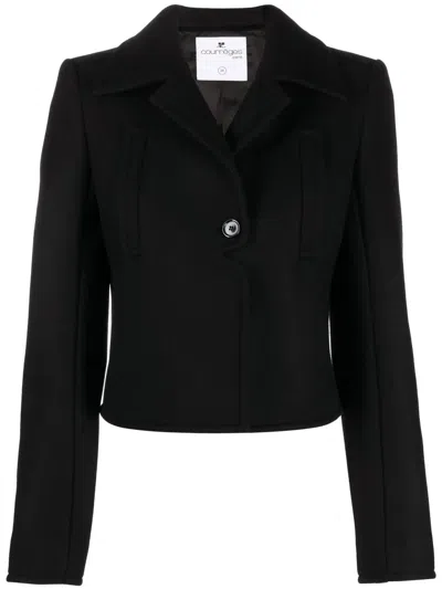 Courrèges Single-breasted Jacket In Schwarz