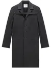 Courrèges Single-breasted Leather Coat In Black