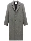 Courrèges Single-breasted Wool-blend Coat In Black