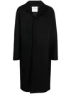Courrèges Single-breasted Wool-blend Coat In Schwarz