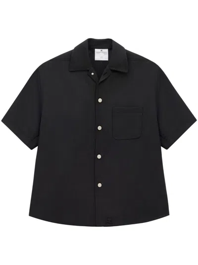 Courrèges Skater Retro Twill Shirt In Black