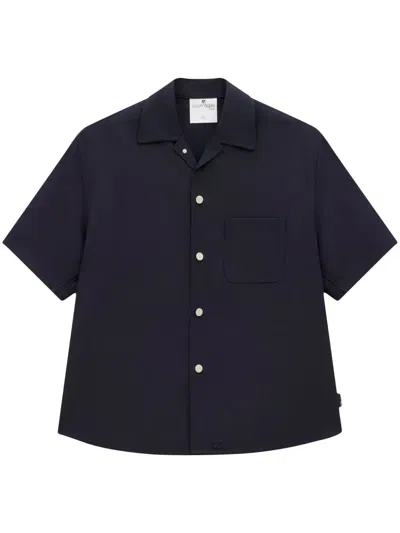 Courrèges Skater Retro Twill Shirt In Navy
