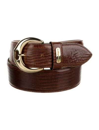 Pre-owned Courrèges Skinny Leather Belt In Brown