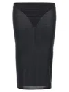 Courrèges Sheer Tube Midi Skirt In Black