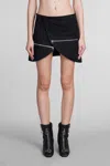 Courrèges Wrap-design Cotton Skirt In Black