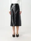 Courrèges Multiflex Patent-finish Midi Skirt In Black