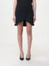 Courrèges Ellipse Black Twill Mini Skirt In Black