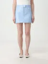 Courrèges Courreges Woman Mini Skirt Lilac Size 4 Cotton, Polyurethane, Elastane In Blue 1