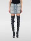 Courrèges Denim Mini Skirt In Gnawed Blue