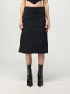 Courrèges Belted Skirt Polycotton Clothing In Navy