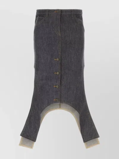 COURRÈGES SKIRT DENIM WITH BACK POCKETS AND BELT LOOPS