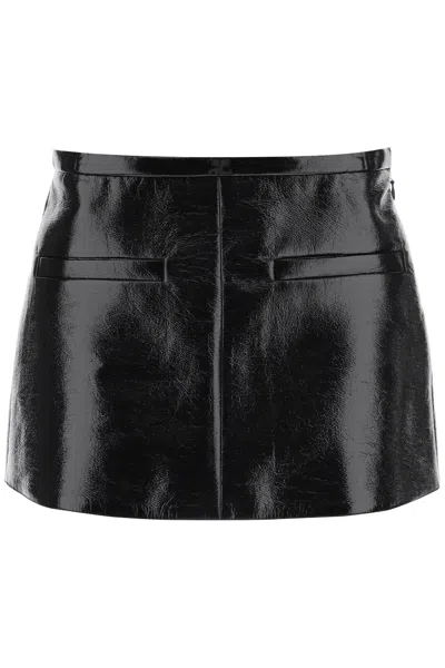 COURRÈGES SKIRT IN BLACK POLYURETAN
