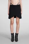 Courrèges Slash Ellipse Crepe Jerse Mini Skirt Clothing In Black