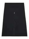 Courrèges Midi Twill Skirt With Zipper In Negro