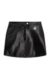 Courrèges Reedition Vinyl Mini Skirt In Nero