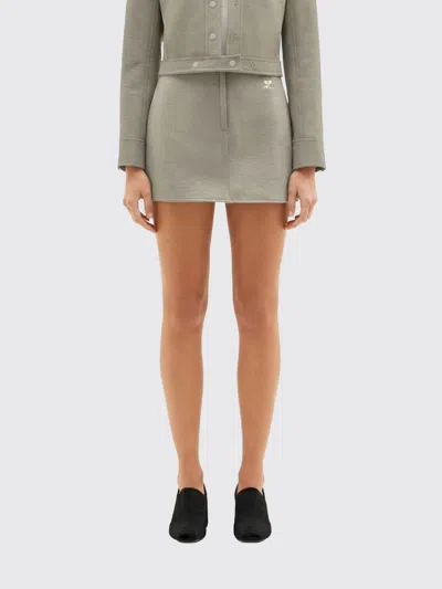 Courrèges Reedition Vinyl Mini Skirt In Green