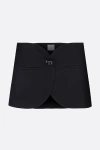 Courrèges Elegant Wrap Skirt With Belted Detail And Pocket Accents In Black