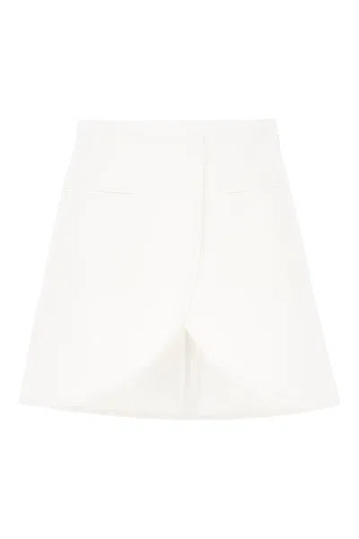 Courrèges Ellipse Twill Mini Skirt In Bianco