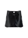 Courrèges Ellipse Laminated Miniskirt In Black