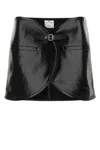 Courrèges Ellipse Laminated Miniskirt In Black