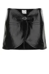 Courrèges Ellipse Laminated Miniskirt In Black