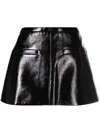 Courrèges Trapeze-silhouette Vinyl Miniskirt In Black