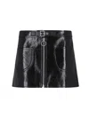 Courrèges Buckle-strap Crinkled Miniskirt In Black