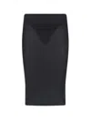 Courrèges Sheer Tube Midi Skirt In Black