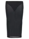 Courrèges Sheer Tube Midi Skirt In Black