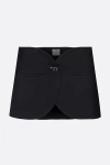 Courrèges Elegant Wrap Skirt With Belted Detail And Pocket Accents In Black