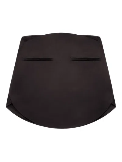 Courrèges Mini Skirt With Satin Finish In Brown