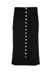 Courrèges Multiflex Denim Midi Skirt In Black