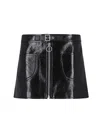 Courrèges Buckle-strap Crinkled Miniskirt In Black