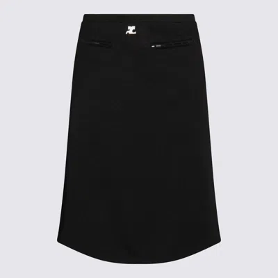 Courrèges Technical Interlock Tracksuit Skirt In Black