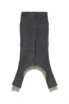 Courrèges Gray Reversed Denim Midi Skirt In Blue