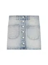 Courrèges Denim Mini Skirt In Blue