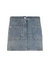 Courrèges Blue 2-pocket Denim Miniskirt In Blue