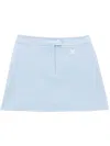 Courrèges Courreges Woman Mini Skirt Lilac Size 4 Cotton, Polyurethane, Elastane In Blue