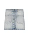 Courrèges Denim Mini Skirt In Blue