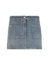Courrèges Blue 2-pocket Denim Miniskirt In Blue